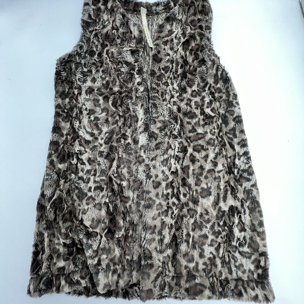 Uncle Frank Faux Fur animal print Vest Cardigan Size XS